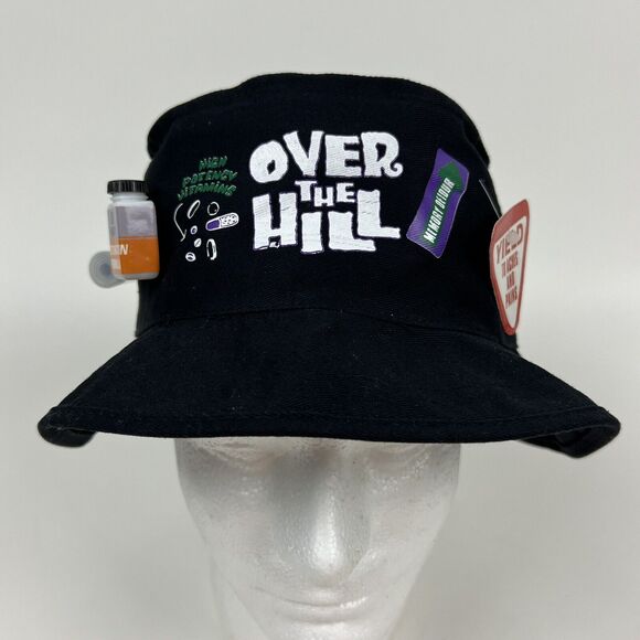 Over The Hill Survivor Bucket Hat Black Canvase One Size Fits Most - Picture 2 of 8